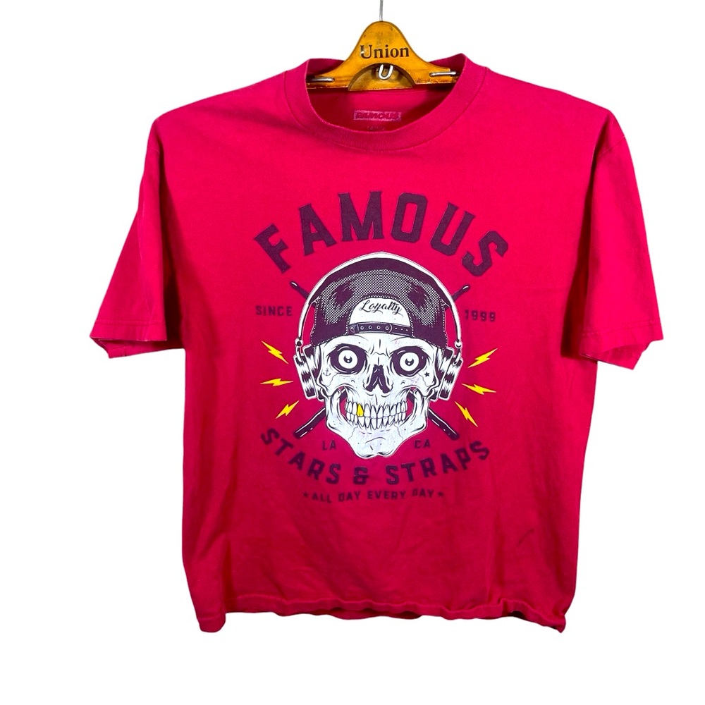 Famous Stars & Stripes Men’s/ Unisex Graphic Short Sleeve T-Shirt Size Large